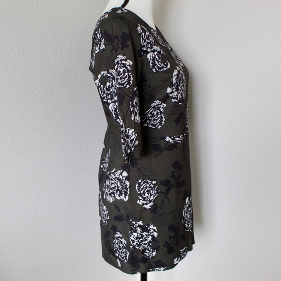 Dark Olive Green Floral Print Skort Romper - Picture 5 of 11